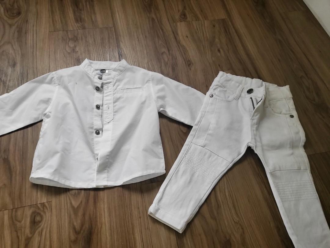 White polo shop and white pants