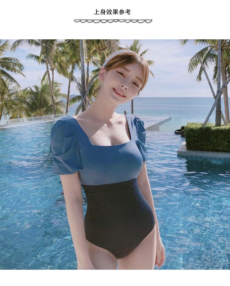 Women square neck puff sleeve blue one piece swimwear, Women's Fashion, Swimwear, Bikinis Swimsuits on Carousell Women square neck puff sleeve blue one piece swimwear, Women's Fashion, Swimwear, Bikinis Swimsuits on Carousell