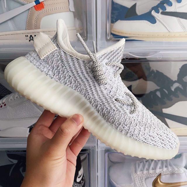 Yeezy static clearance reflective on feet