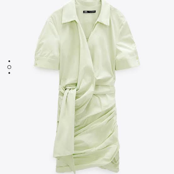 air force green dress uniform ZARA. Green pleated dress Tm – Hibuy market main image 0