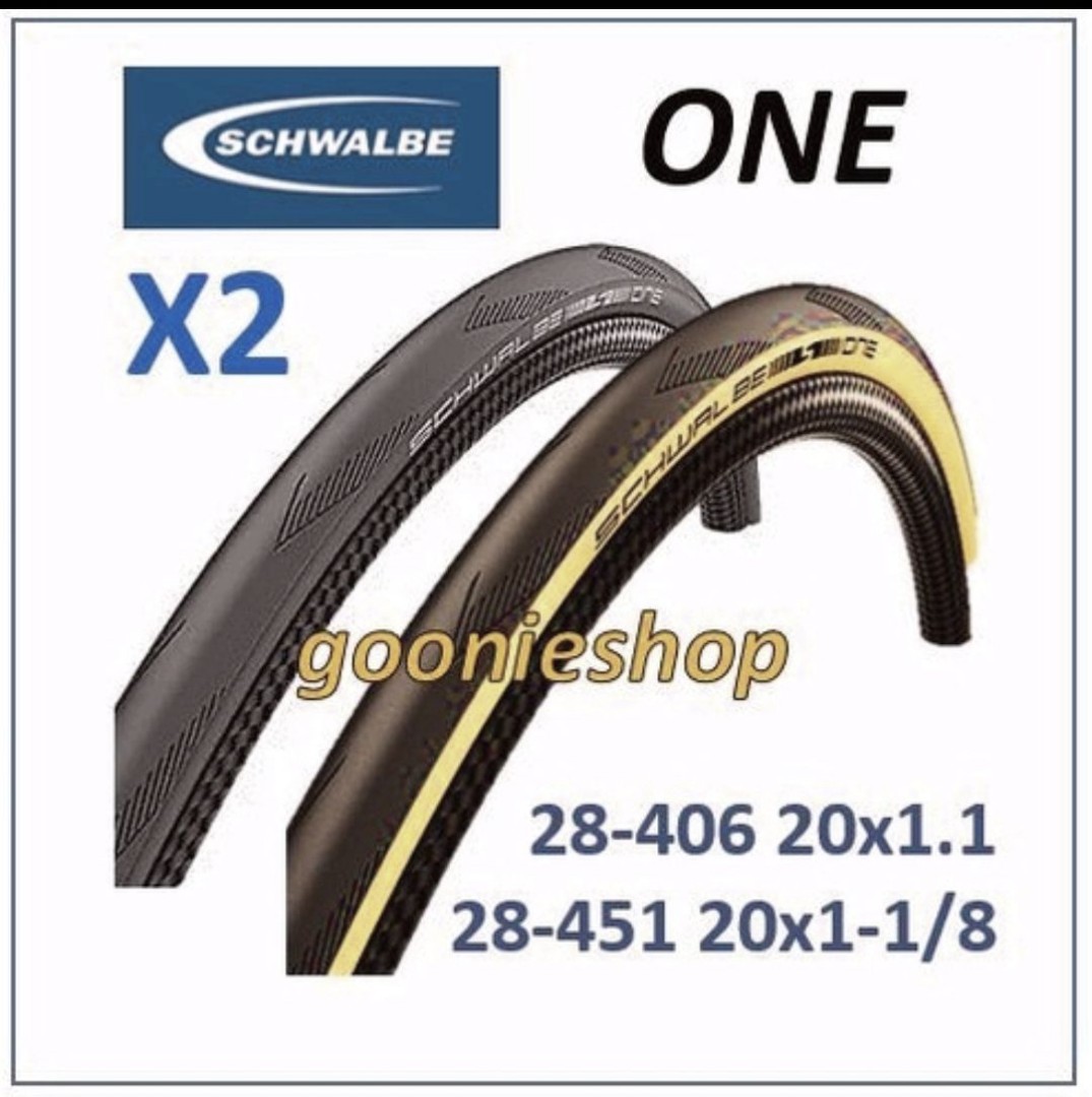 2 x Schwalbe One 406 451 Tyre 20 21 22 inch Sports Equipment