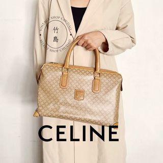 義大利製 絕版Celine 米色老花手提波士頓包