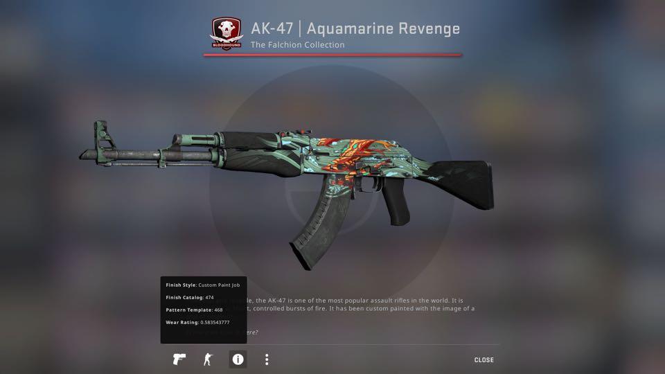 AK-47 Aquamarine Revenge | (Battle-Scarred). CSGO Skins, Video Gaming ...