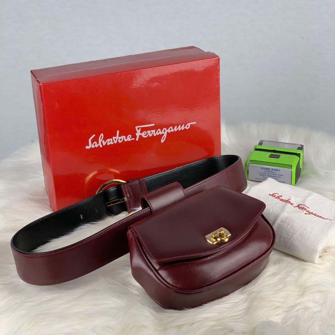 Authentic SALVATORE FERRAGAMO Leather Mini Belt Bag