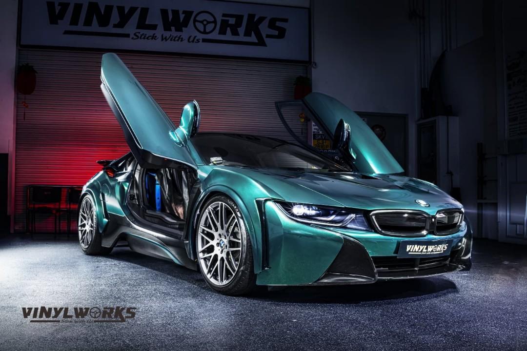 BMW i8 Full Exterior Vinyl Wrap - Royal Green, Car Accessories ...