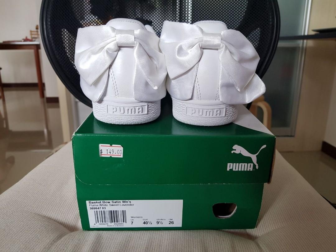 BNIB Puma Sportstyle Prime Basket Bow Satin Women s Shoes