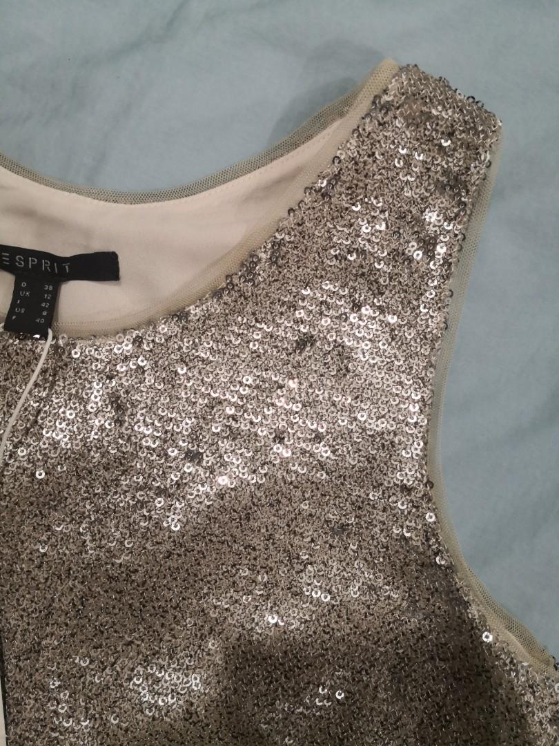 BNWT Esprit Sequin Top in Size M, Women's Fashion, Tops, Sleeveless on  Carousell