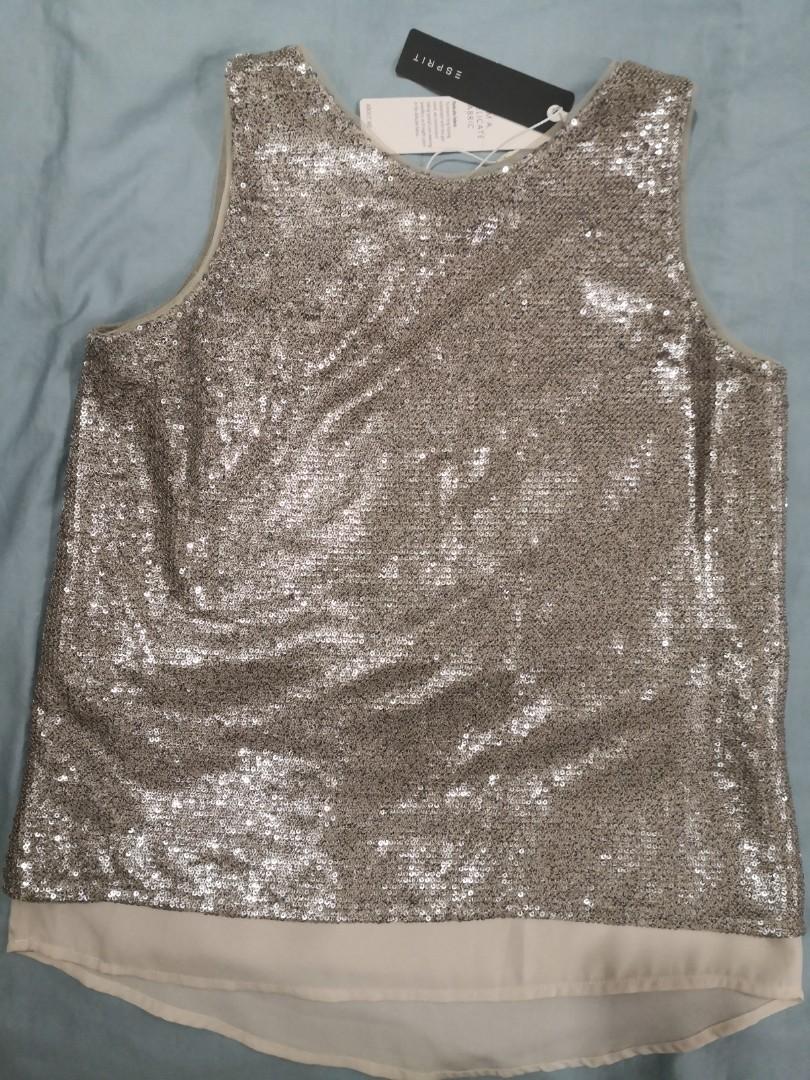 BNWT Esprit Sequin Top in Size M, Women's Fashion, Tops, Sleeveless on  Carousell