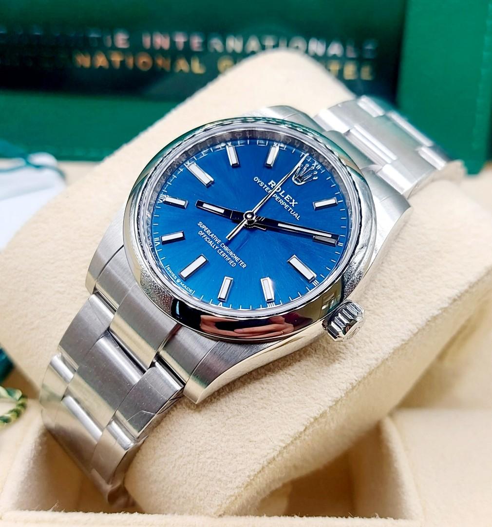 Rolex oyster online perpetual 34mm blue