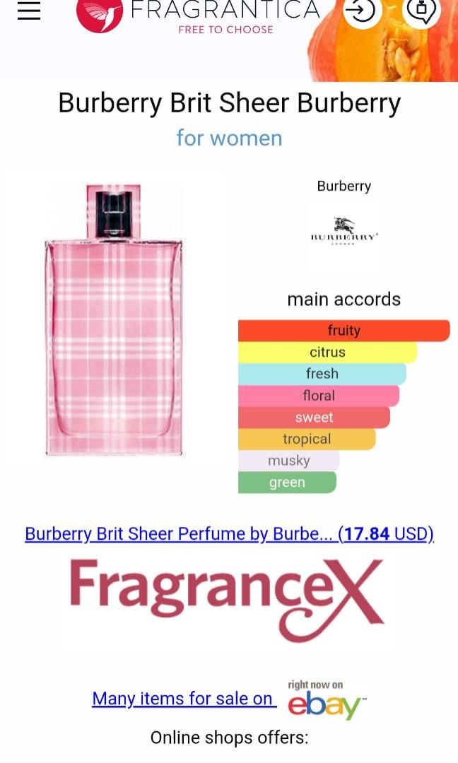 Burberry Brit Sheer Perfume Eu De Toilette 30ml, Beauty & Personal Care,  Fragrance & Deodorants on Carousell