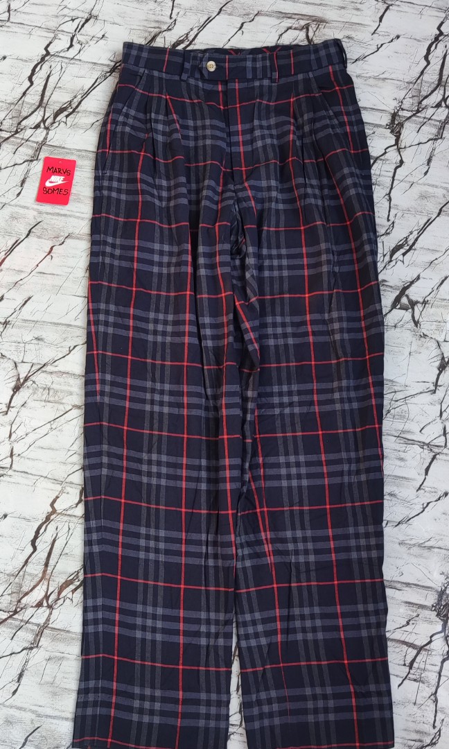 red burberry pants