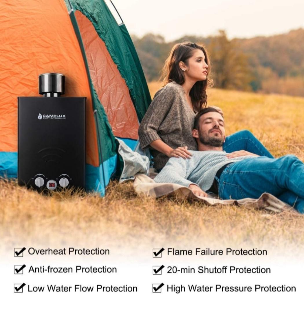 Camplux BW158BC 6L Instant Gas Water Heater with Rain Cap, CE Certified GAR  Standard Tankless Propane Gas Boiler, Use for Outdoor Shower Camping RV  Trip Horse Washing, TV u0026 Home Appliances, Water