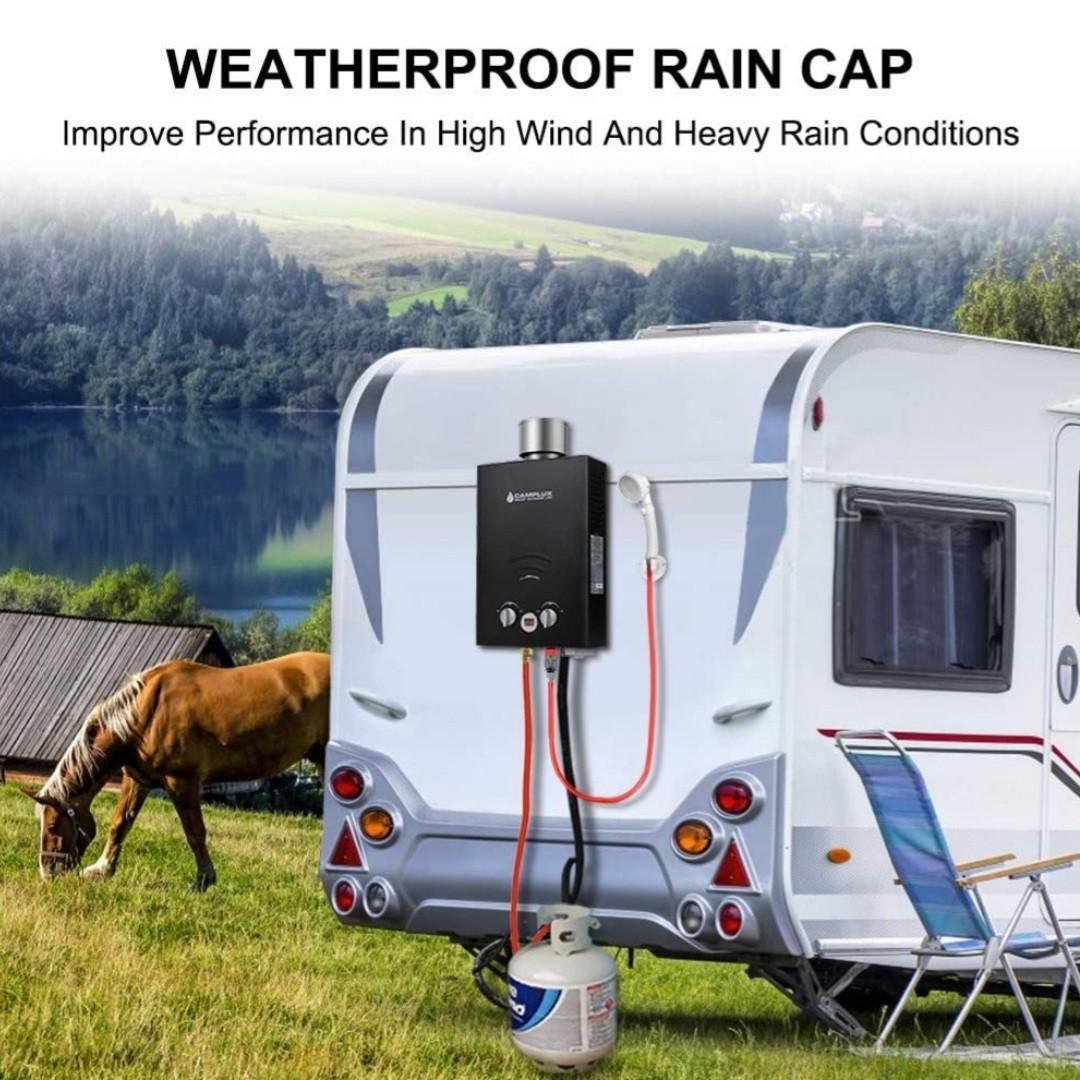 Camplux BW158BC 6L Instant Gas Water Heater with Rain Cap, CE Certified GAR  Standard Tankless Propane Gas Boiler, Use for Outdoor Shower Camping RV  Trip Horse Washing, TV u0026 Home Appliances, Water