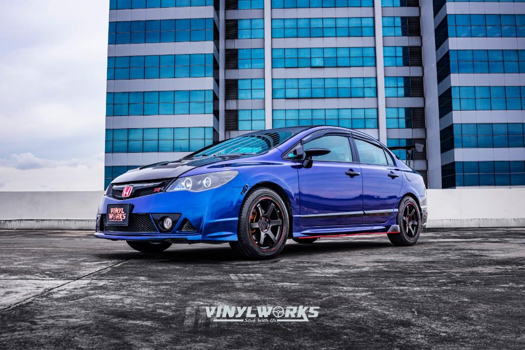 Car Wrap Honda Civic Full Car Exterior Wrap Ultra Flake Midnight Blue