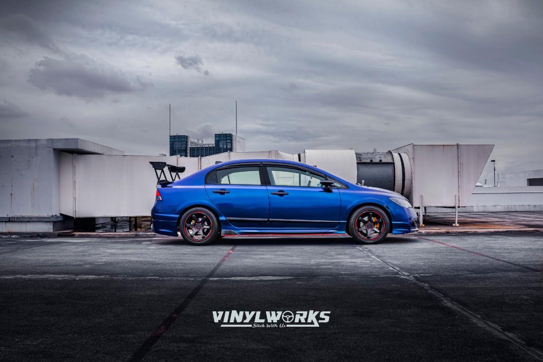 Car Wrap Honda Civic Full Car Exterior Wrap Ultra Flake Midnight Blue