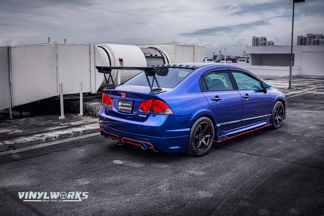 Car Wrap Honda Civic Full Car Exterior Wrap Ultra Flake Midnight Blue