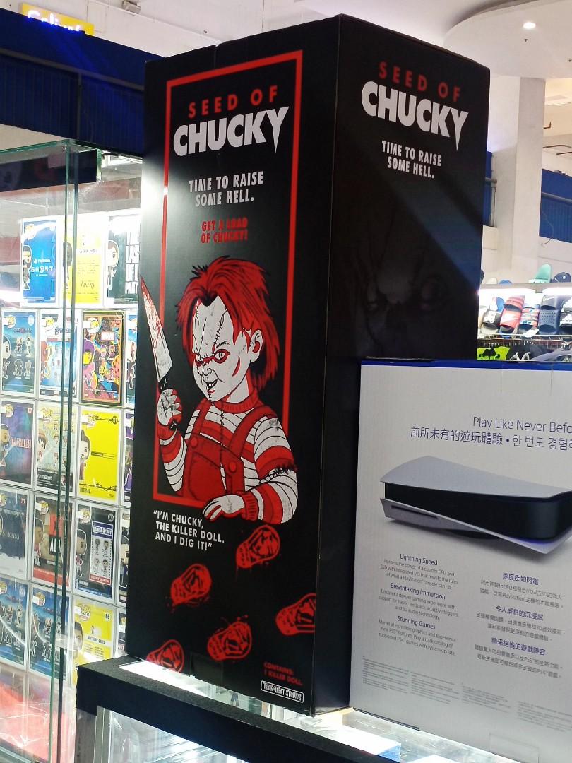 Chucky Actual Size Good Guy (Category: Designer & Blind Box Toys) located in Manila. Submitted by platinumsirenshop (Listing ID 1128586861, Image 2). Description: Get now one piece only Seed of Chucky huge Box (Actual Movie Size) payment first policy get the item by Meet up or to deliver legit seller here see my feedbacks ☺💯.