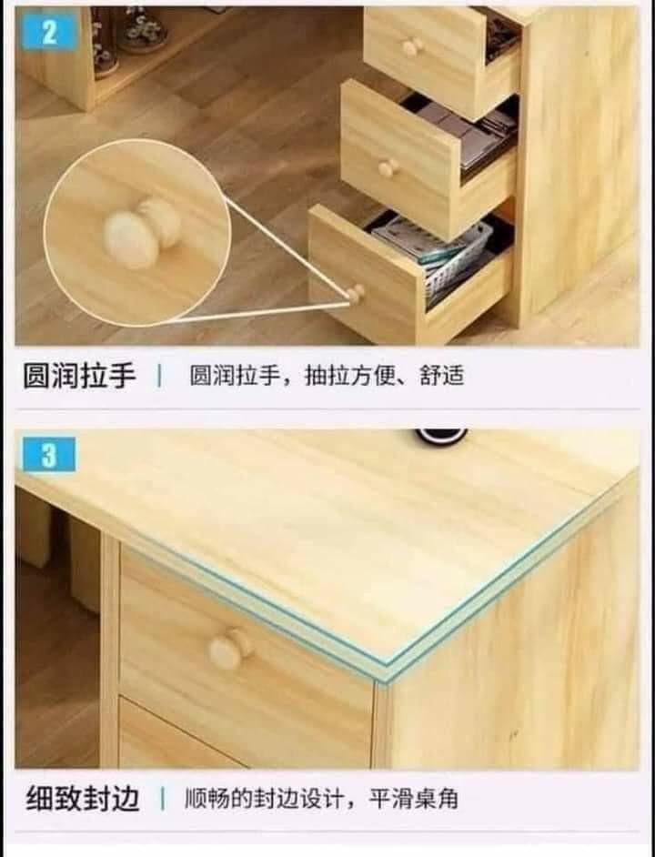Computer table with shelves (Category: Tables & Sets) located in Manila. Submitted by minidivisoria (Listing ID 1128696479, Image 2). Description: RESELLER: 1550php SALE ! BEST SELLER COMPUTER TABLE WITH SHELVES ❤️BIG SIZE-120cm ❤️4colors available White,Walnut,Maple,Brown ♥️random handle bar (with w/o bilog) ♥️material-particle board laminated wood ♥️disassembled.