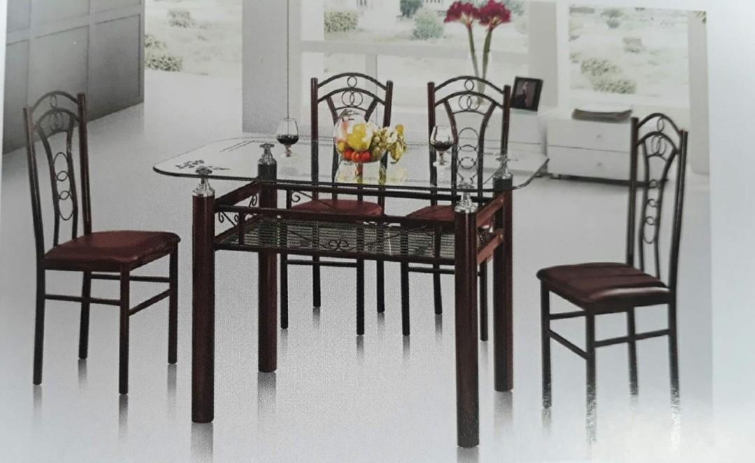 Dining table set 4seaters (Category: Table Linen & Textiles) located in Manila. Submitted by cozycorner_est2020 (Listing ID 1128567232, Image 1). Description: glass dining table manila area shipping shouldered by buyer pls visit our page.