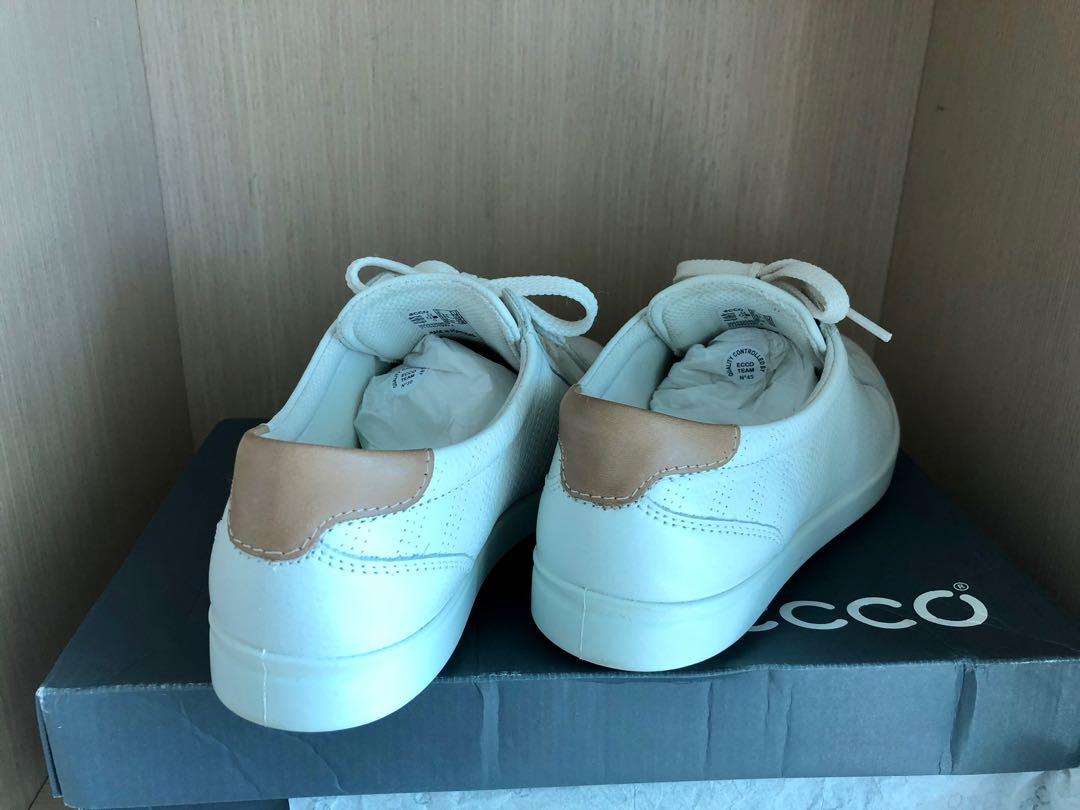Ecco Leisure White Powder Women s Fashion Footwear Sneakers on