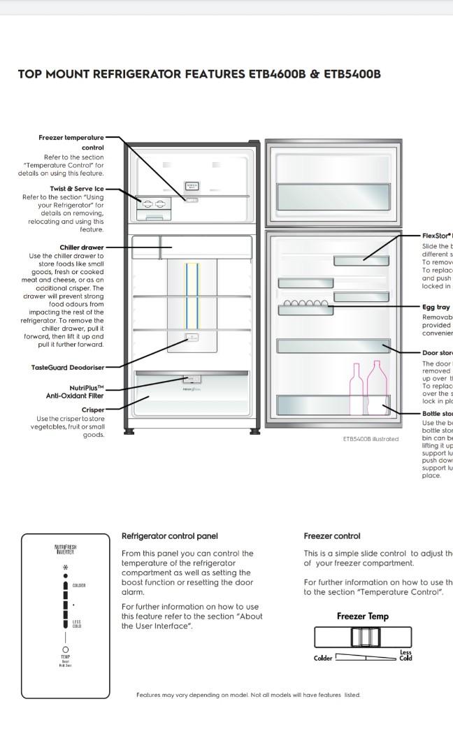 Electrolux Fridge ETB4600B, TV & Home Appliances, Kitchen Appliances