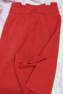 Elegant Red Midi Skirt (S/M)