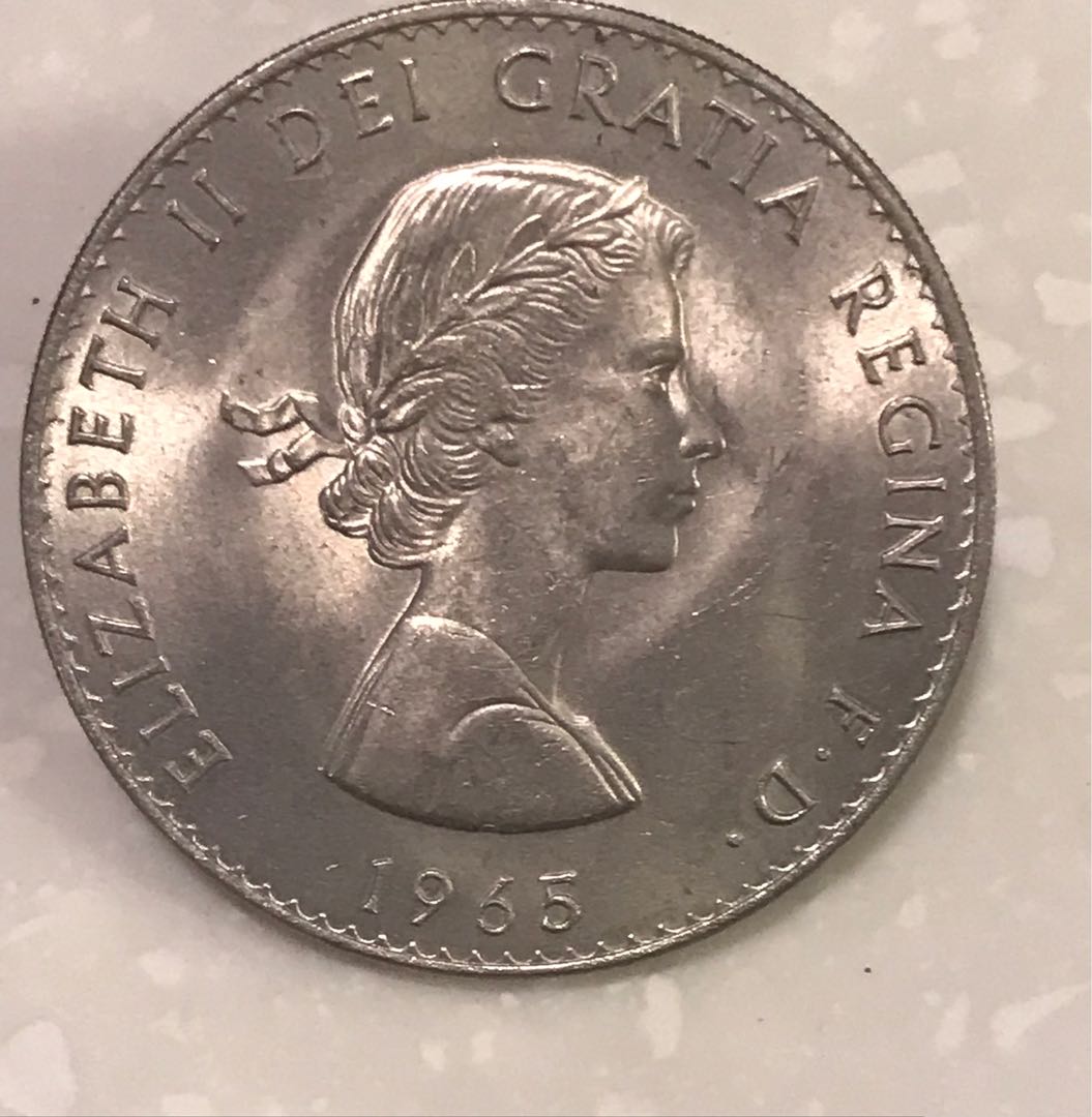 Münze Elizabeth Ii Dei Gratia Regina 1965 Wert Elizabeth 2 Del Gratia Regina FD 1965 Silver Coin Churchill on the back