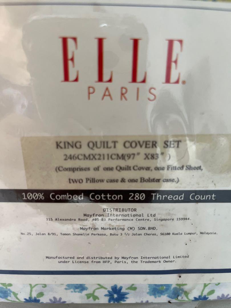 Elle Quilt Cover Set (King), Furniture & Home Living, Bedding & Towels