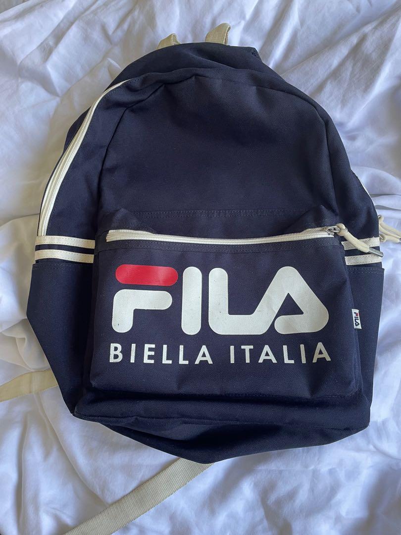 lotus Pickering Messing Fila Korea Court Backpack in Ink Navy, Women's Fashion, Bags & Wallets,  Backpacks on Carousell