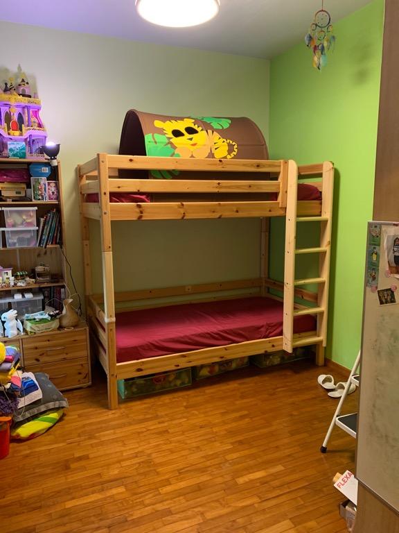 Flexa L shaped bunk bed accessories set including safe slanted ladder