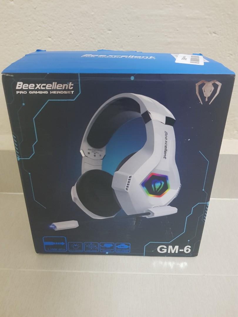 Gaming Headset Beexcellent GM 6 wired PS 4 5 X Box PC Wired Gaming Headset White Rare Color RGB Lights
