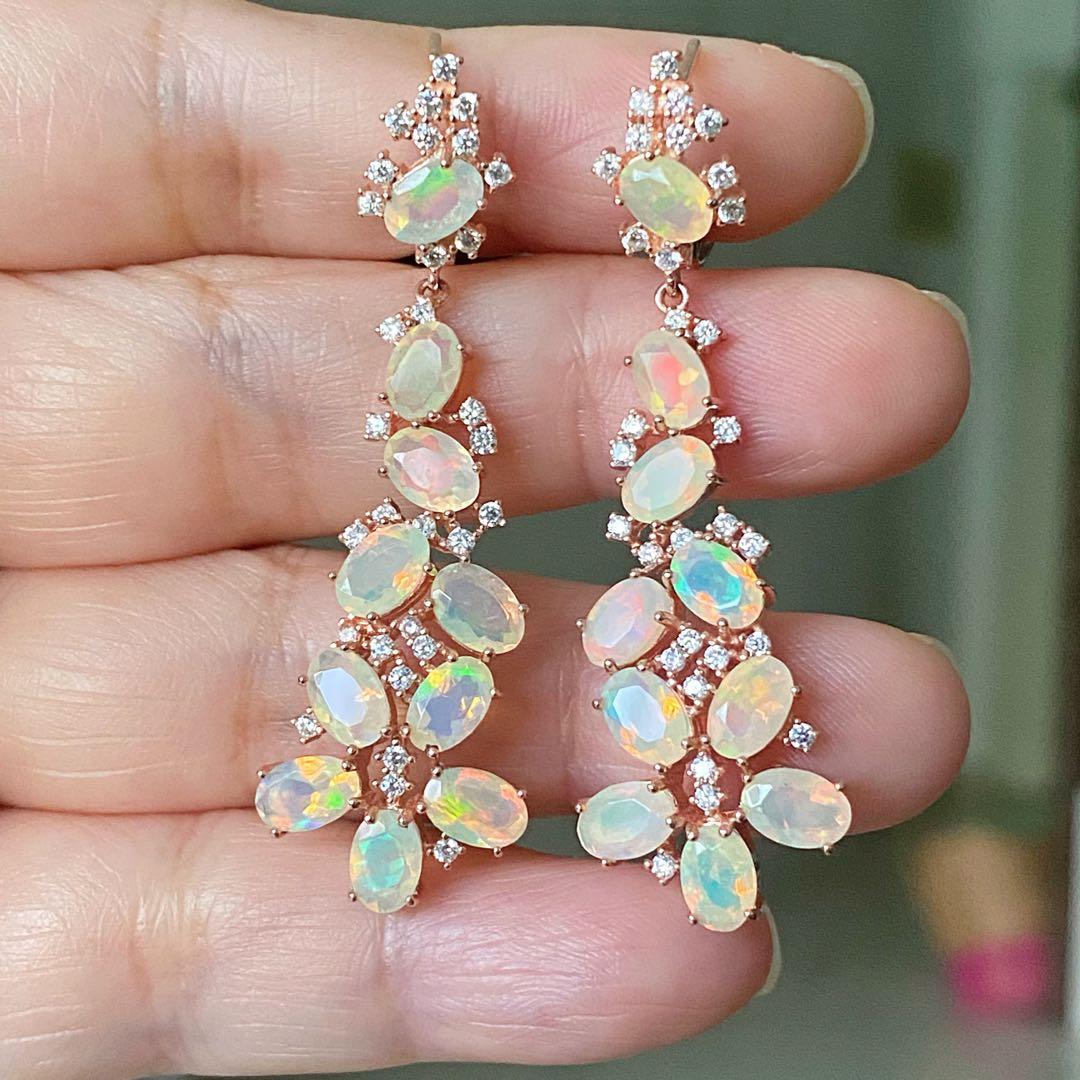 Genuine fire hotsell opal earrings