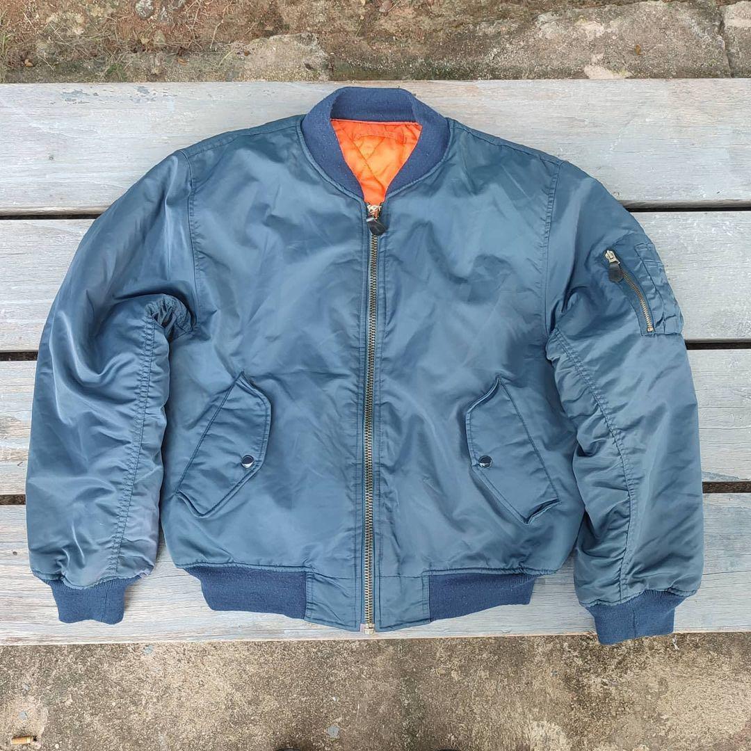 blue ma1 bomber jacket