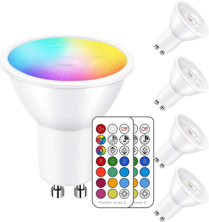 LED Recessed Ceiling Lights Spotlights 3W Downlights Equivalent 20W Cool White 6000K Remote Control Dimmable and Change Color RGB GU10 Colour Changing Spotlight Lighting for Indoor 6 Pack 