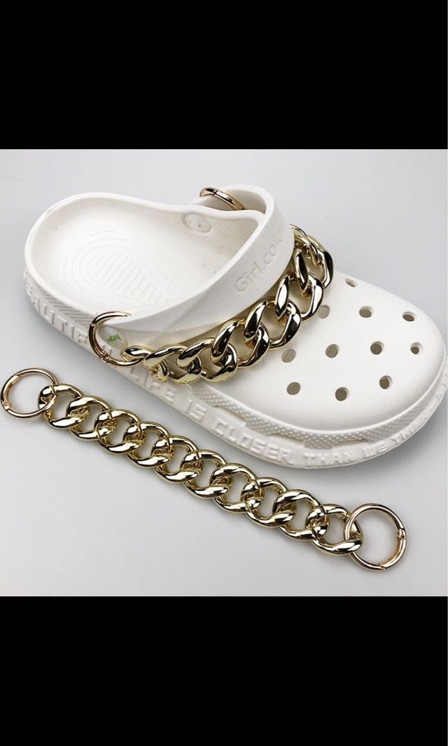 Jibbitz Gold Chain, Women's Fashion, Activewear on Carousell