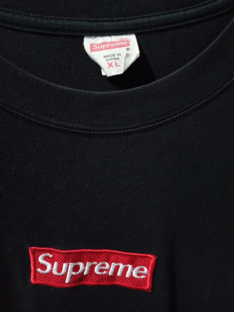 Kaos supreme Block logo, Fesyen Pria 