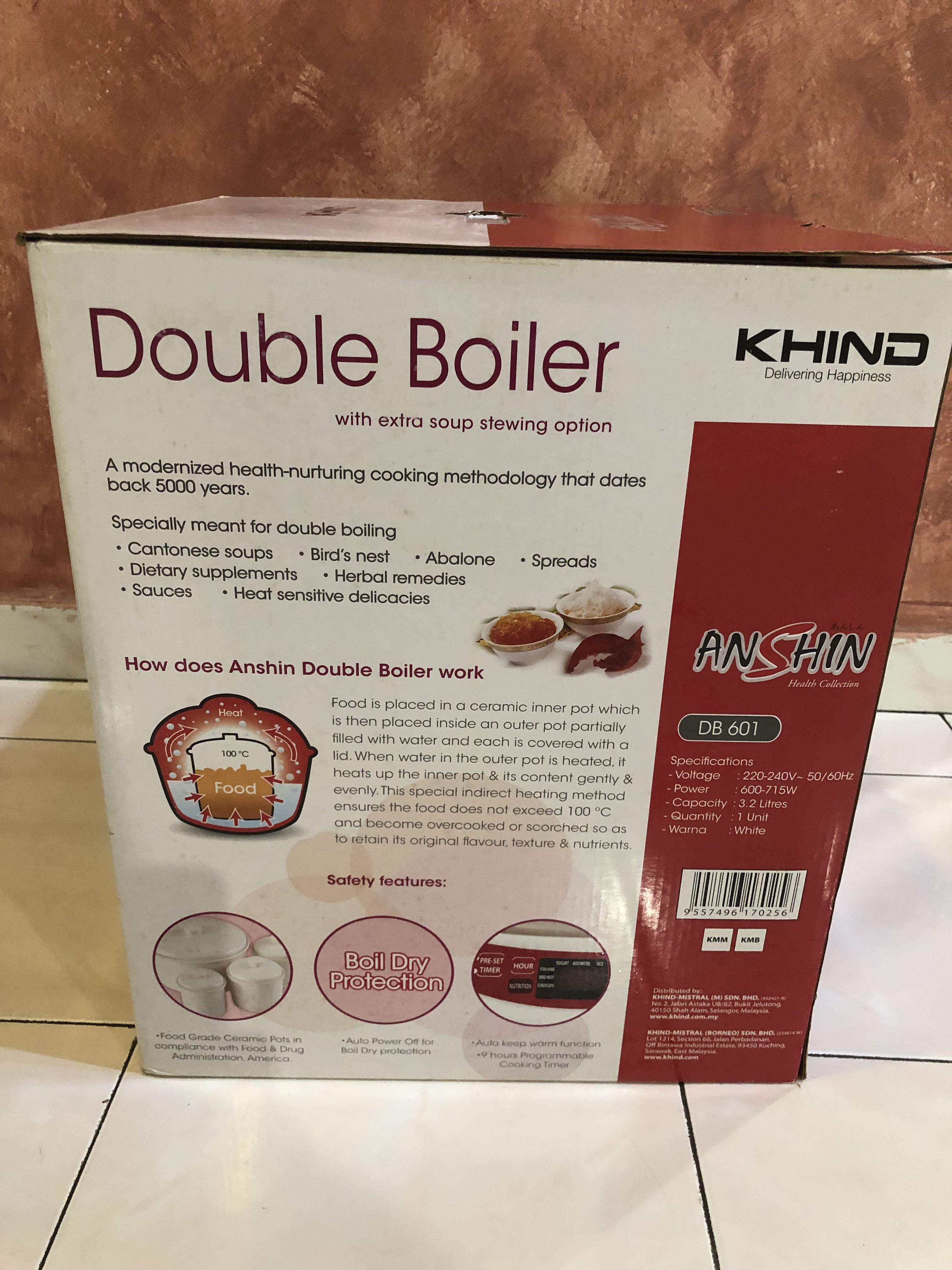 Khind Anshin Double Boiler DB601, TV & Home Appliances, Kitchen Appliances, Kettles & Airpots
