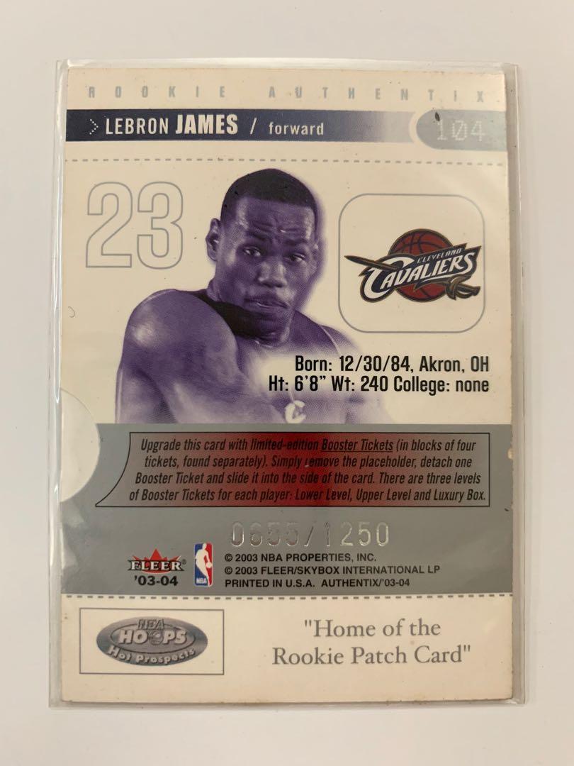 FLEER AUTHENTIX Lebron James 100シリ（Lebron James Fleer