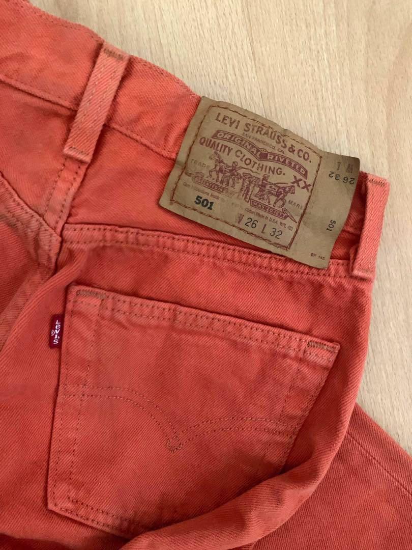 LEVI'S - 501 orange / rust jeans (26), Women's Fashion, Bottoms, Jeans on  Carousell