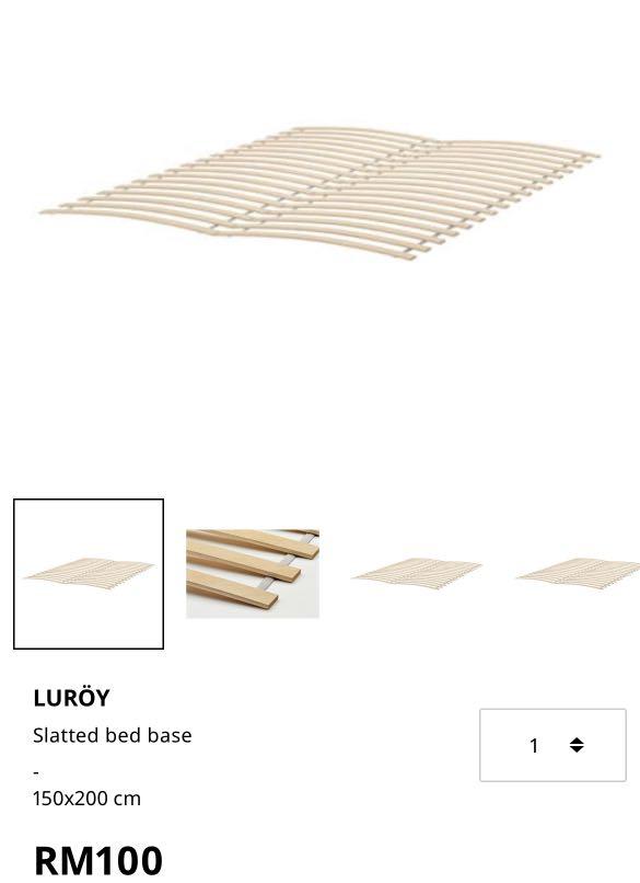 Luroy slatted bed base [IKEA], Furniture & Home Living, Furniture, Bed