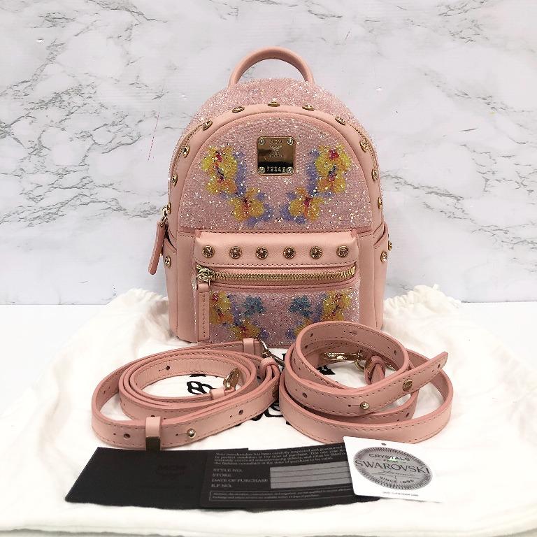 MCM STARK FLORAL SWAROVSKI CRYSTAL BACPACK BAG 217023596 Luxury