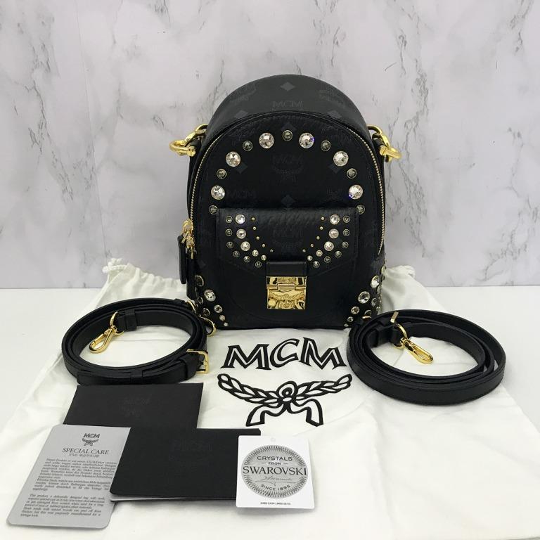 Mcm online crystal backpack