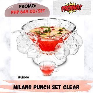 MILANO PUNCH BOWL SET WITH CUP AND LADLE PROMO