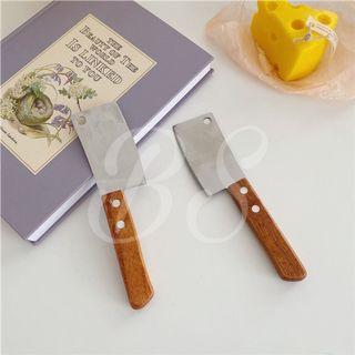 Mini Korean Ins Butcher Cleaver Stainless Steel Knife with Wooden Handle for Cakes Butter Bread Etc