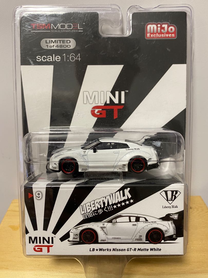 Mini GT #9 LB Works Nissan GTR R35 Matt White Mijo Exclusives 1/64