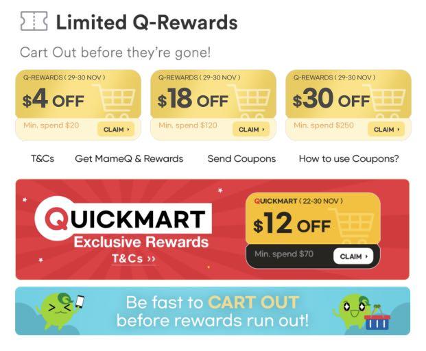 Qoo10 Cart Coupon $30 (29-30 Nov), Tickets & Vouchers ...