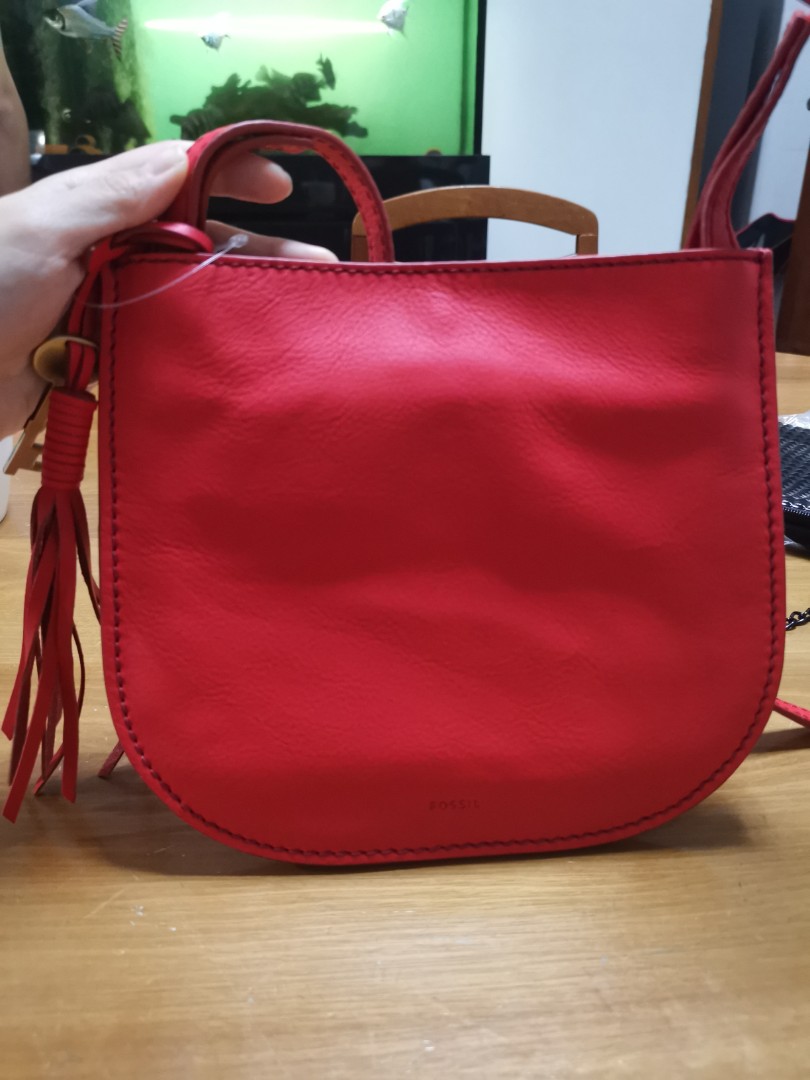 Red fossil bag, Women's Fashion, Bags 