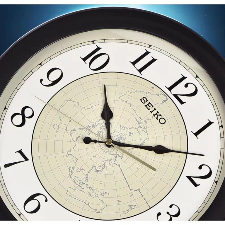 Seiko QXA709B World Map Brown Analog Quartz Wall Clock QXA709