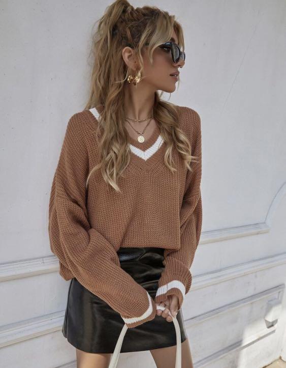shein brown sweater