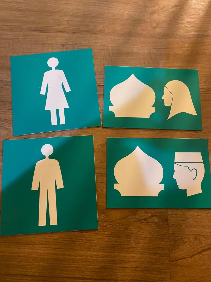 Surau & toilet signage., Hobbies & Toys, Stationery & Craft, Art